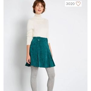 Modcloth Teal Corduroy Mini Skirt